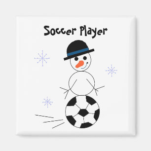 Snowman Soccer Player Magnet