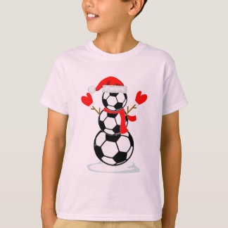 Snowman soccer T-Shirt Funny Christmas Gift Shirt