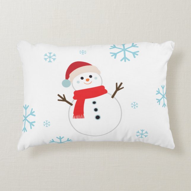 SNOWMAN sock for warm decor Christmas Accent Pillow (Front)