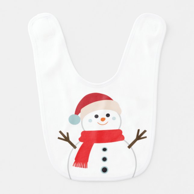 SNOWMAN sock for warm decor Christmas Baby Bib (Front)