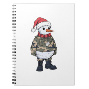 Snowman Soldier Christmas 2026 Holiday Military Notebook