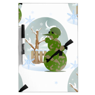snowman soldier christmas dry erase board