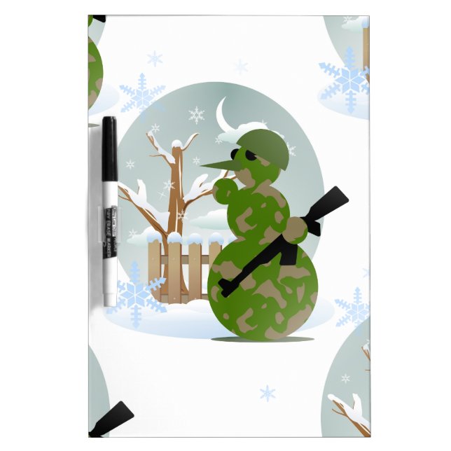 snowman soldier christmas dry erase board (Front)