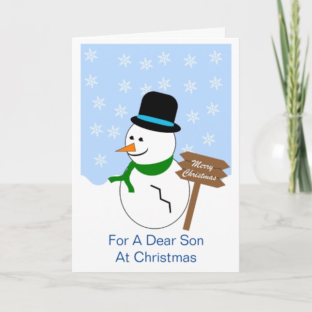 Snowman Son Christmas Card (Front)