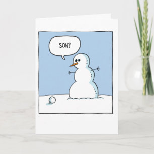 Snowman Son Christmas Joke Paper Card