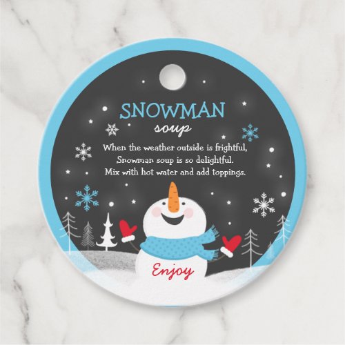 Snowman Soup Christmas Hot Chocolate Gift  Favor Tags