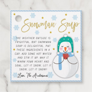 Snowman Soup Christmas Hot Chocolate Gift Favor Tags