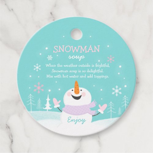 Snowman Soup Christmas Hot Chocolate Gift Favor Tags
