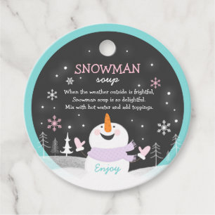 Snowman Soup Christmas Hot Chocolate Gift Favor Tags