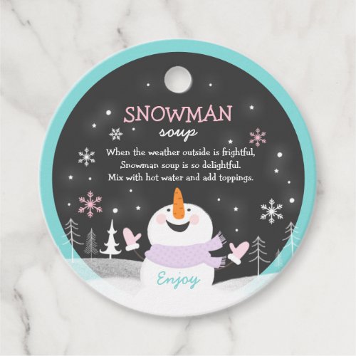 Snowman Soup Christmas Hot Chocolate Gift Favor Tags