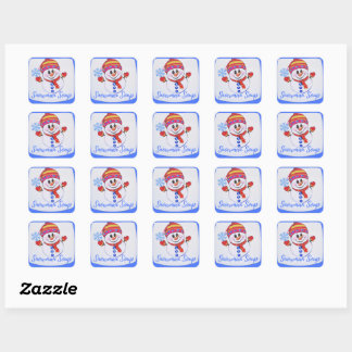 Snowman Soup Square Sticker