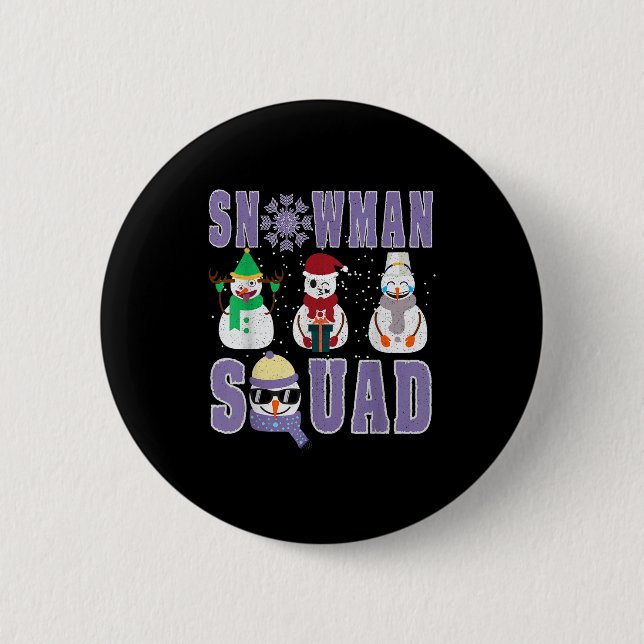 Snowman Squad Funny Family Matching, Teacher And S Button (Front)