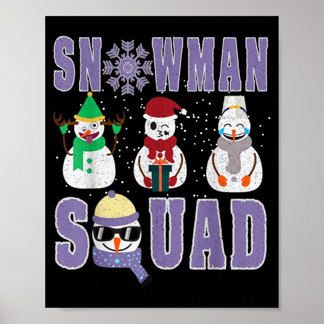 Snowman Squad Funny Family Matching, Teacher And S Poster (Front)