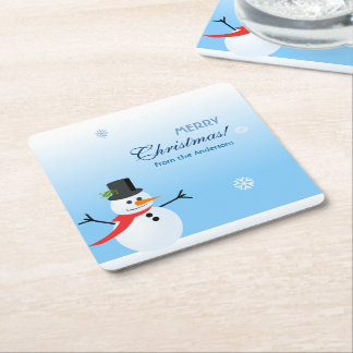 Snowman Square Paper Coaster