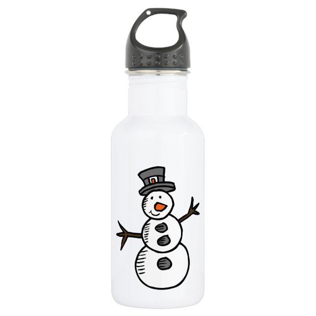 Snowman Stainless Steel Water Bottle (Front)