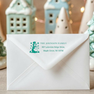 [Snowman Stamp] Custom Christmas Winter Address  Self-inking Stamp