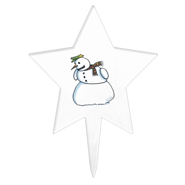 Snowman star cake picks (Front)
