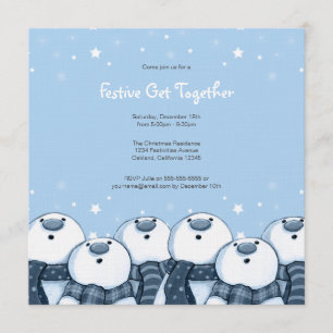 Snowman Stargazers Festive Party Invites
