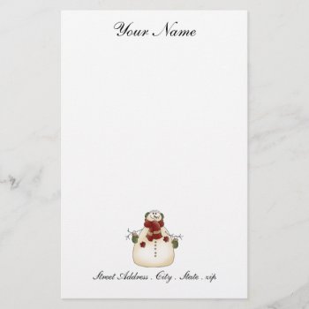Snowman Stationery by WhitewavesChristmas at Zazzle