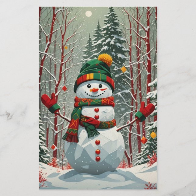 Snowman Stationery (Front)