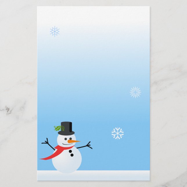 Snowman Stationery (Front)