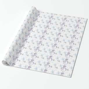 Snowman Stick Figure Christmas Wrapping Paper