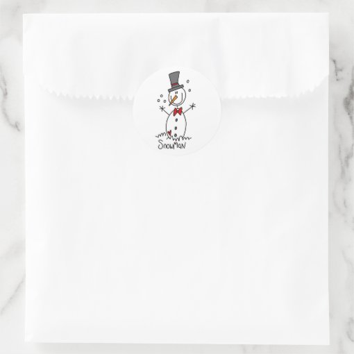 Snowman Stick Figure Sticker Zazzle