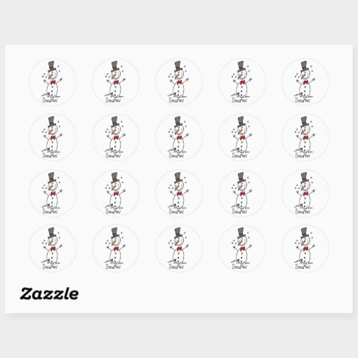 Snowman Stick Figure Sticker Zazzle