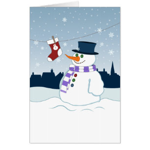 Snowman & Stocking Christmas Card