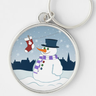 Snowman & Stocking Christmas Keychain