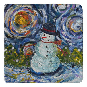 Snowman Stone Trivet