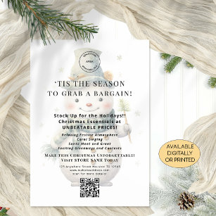 Snowman Store Christmas Offers QR Printable Card
