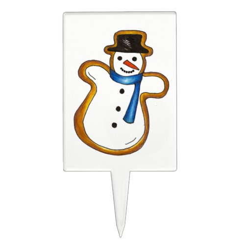 Snowman Sugar Cookie Hanukkah Christmas Holiday Cake Topper