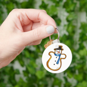 Snowman Sugar Cookie Hanukkah Christmas Holiday Keychain
