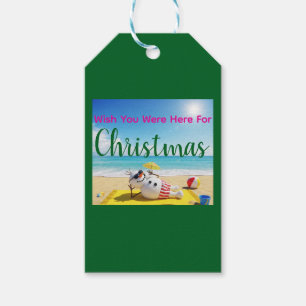 Snowman Sunbathing Gift Tags