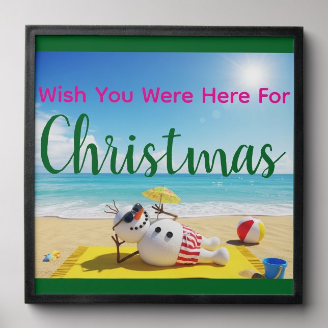 Snowman Sunbathing Peel And Stick Photo Tile (Front Set)