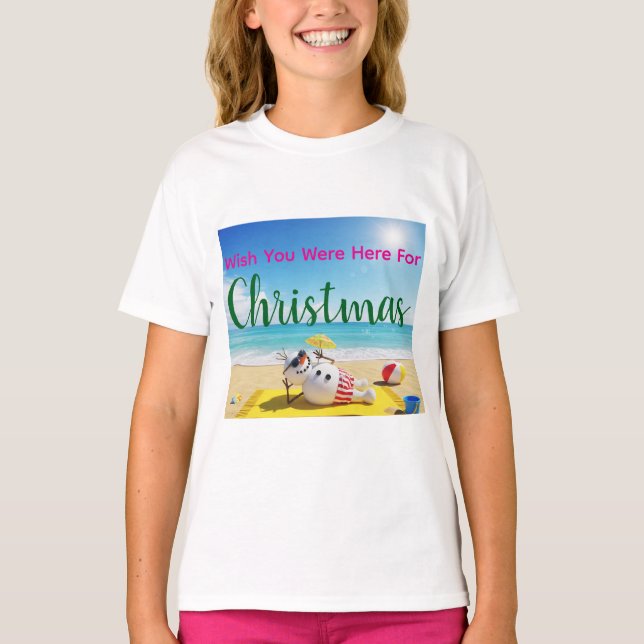 Snowman Sunbathing T-Shirt (Front)