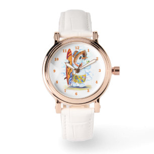 Snowman Surfer Funny Watch