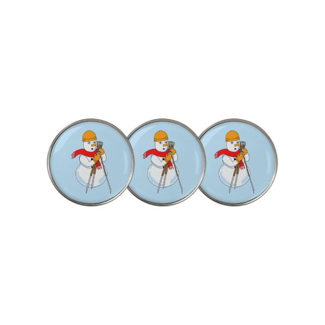 Snowman Surveyor Golf Ball Marker (3 Up)