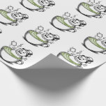 Snowman Taking Bathub On Macha Christmas  Wrapping Paper<br><div class="desc">matcha snowman,  christmas bath time,  green tea holiday,  cozy winter vibes,  festive snowman design,  matcha latte christmas,  christmas relaxation art,  seasonal illustration,  warm holiday scene,  holiday beverage art</div>