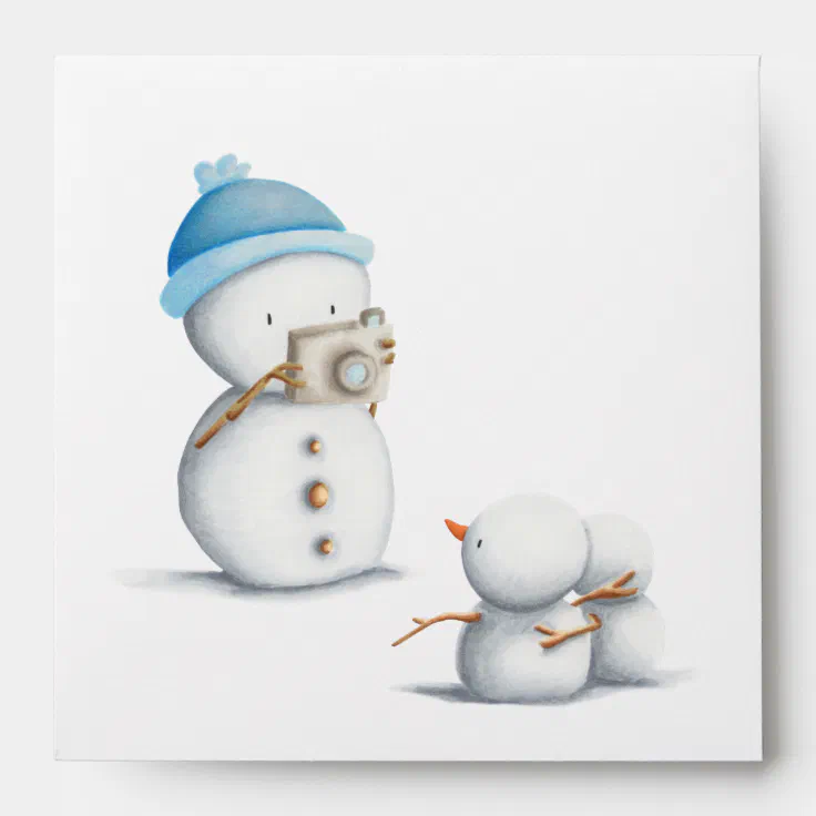 Snowman taking photos winter CD sleeve Envelope