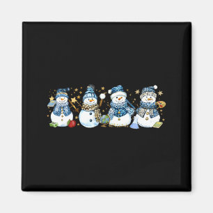 Snowman Teacher Winter Leopard Clroom Cute Blue St Magnet