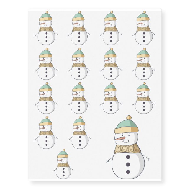 Snowman Temporary Tattoos (Front)