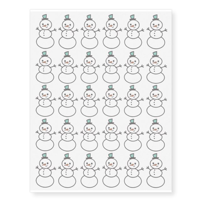 Snowman temporary tattoos (Front)