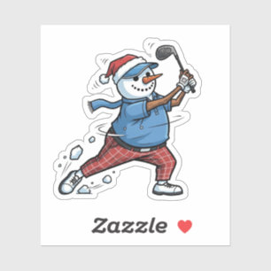 Snowman Tennis Player Christmas 2026 Holiday Sticker