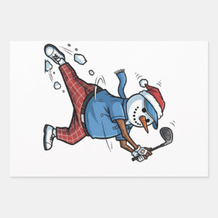 Snowman Tennis Player Christmas 2026 Holiday Wrapping Paper Sheets