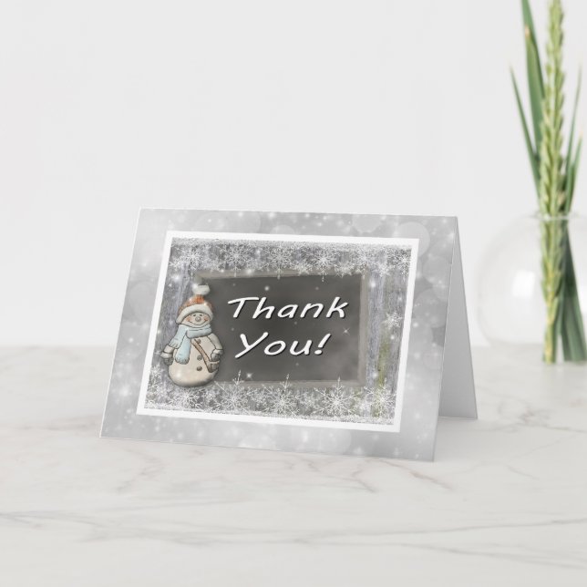 Snowman Thank You Card (Front)