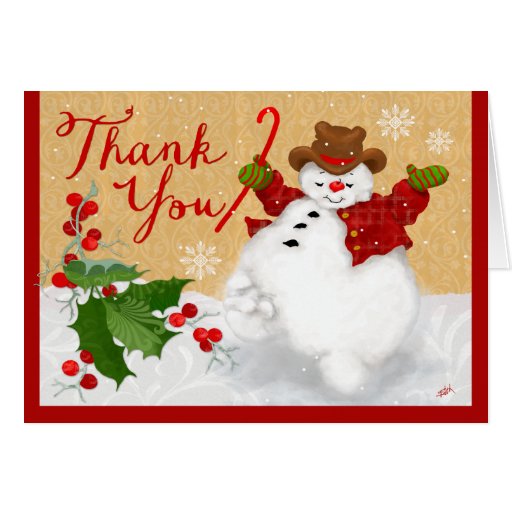 Snowman Thank You Cards | Zazzle