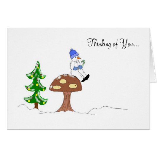Snowman - Thinking of You... Cards (Front Horizontal)
