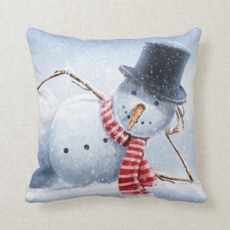 Snowman throw pillow